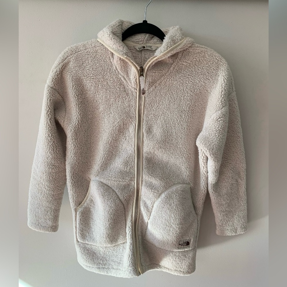 North Face Girls Large Cream Fleece Jacket